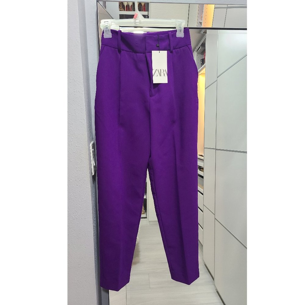Zara high waisted purple pants New with Tags